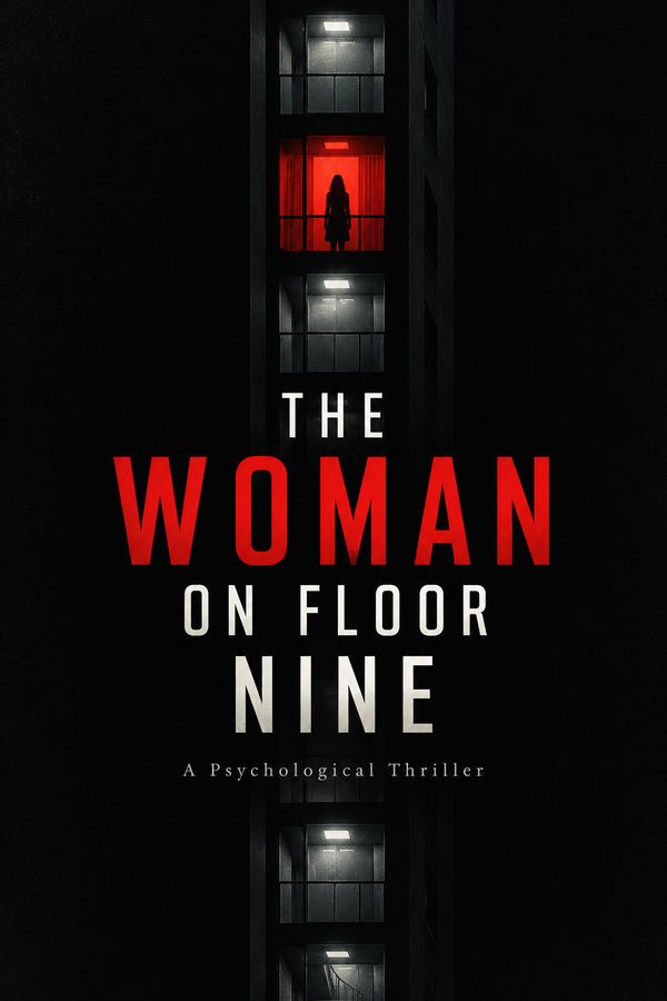 Cover “The Woman on Floor Nine”, created in AI Studio