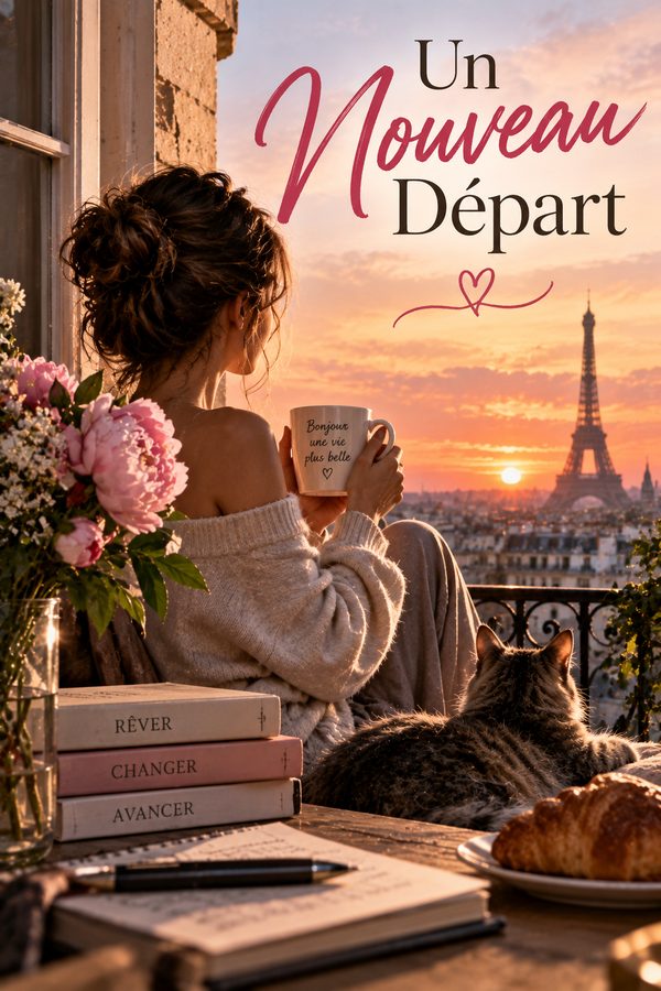 Cover “Un Nouveau Départ”, created in AI Studio