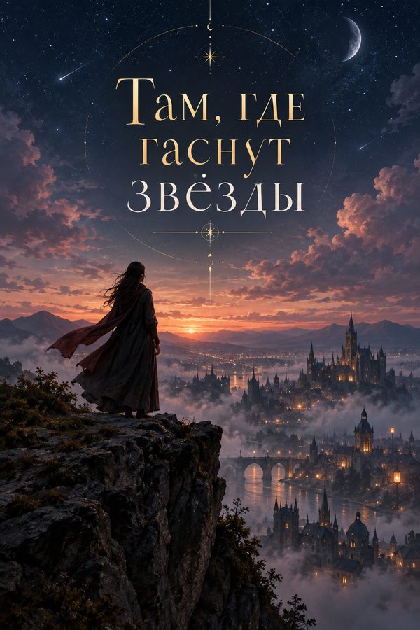 Cover “Там, где гаснут звёзды” (Where the Stars Go Out), created in AI Studio
